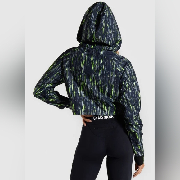 Gymshark Reflective Nonstop Cropped Hoodie Logo Long Sleeve Size Xs - Picture 6 of 12